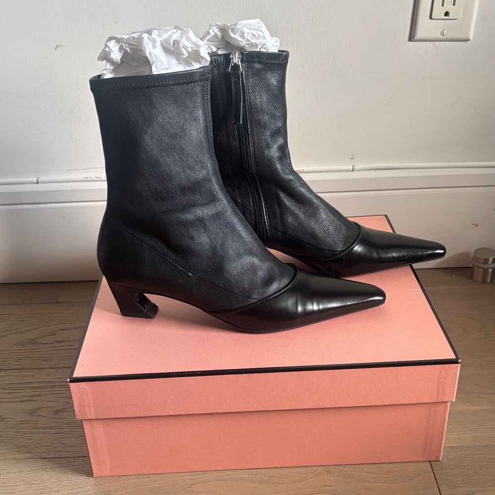 Acne Bano Boots in Black Leather Size 36